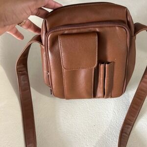 Brown Crossbody Bag Small Shoulder Bag‎ Purse with Pockets Travel Casual